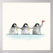 Poster Manchots Suiveurs (Devant)