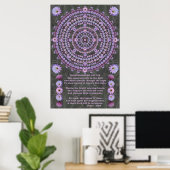 Poster Mandala 5 avec poème (Bureau à domicile)