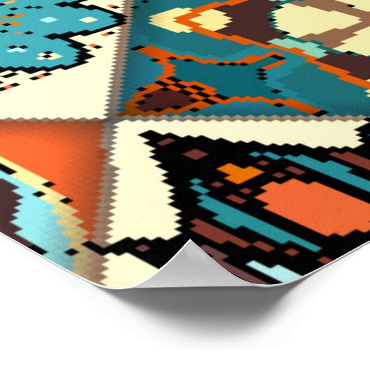 Poster Mandala à fleurs ethniques sans couture motif. M c (Coin)