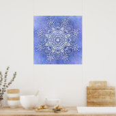 Poster Mandala à fleurs ethniques sur arrière - plan grun (Cuisine)