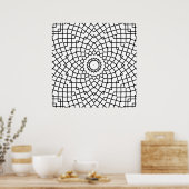 Poster Mandala à Grille Entrelacée avec Art à Flux Angula (Cuisine)