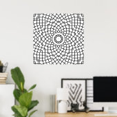 Poster Mandala à Grille Entrelacée avec Art à Flux Angula (Bureau à domicile)