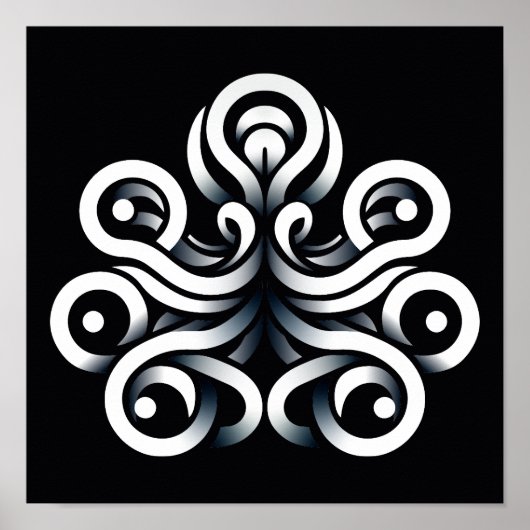 Poster Mandala abstrait géométrique sacré Zen minimal (Devant)