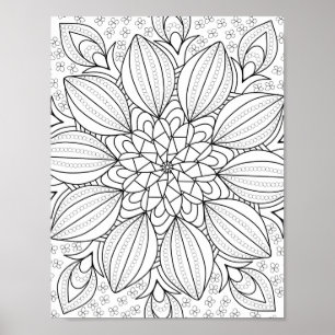 Poster Mandala Adult Coloration Doodle Couleur Cette