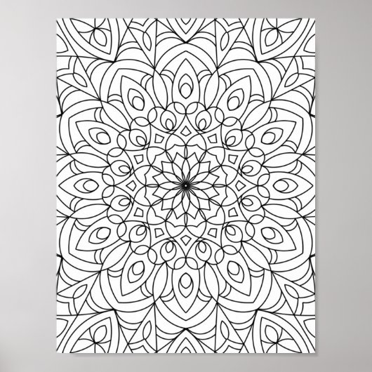 Poster Mandala Adult Coloration Doodle Couleur Cette (Devant)