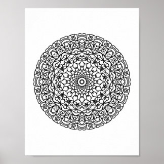 Poster Mandala Adult Coloration Doodle Couleur Cette