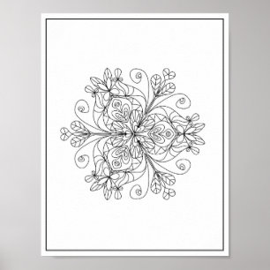 Poster Mandala Adult Coloration Doodle Couleur Cette
