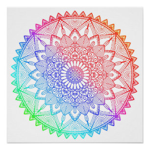 Poster Mandala Arc-en-ciel
