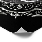 Poster Mandala Argent et Noir (Coin)