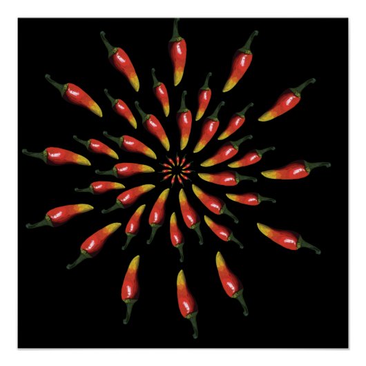 Poster Mandala art aux piments colorés (Devant)