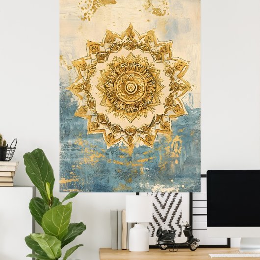 Poster Mandala artistique, un motif circulaire complexe s (Bureau à domicile)