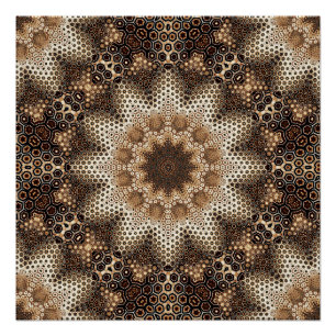 Poster Mandala avec Éléments Hexagonaux