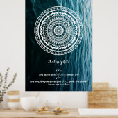 Poster Mandala Blanc Laissez la mer vous libérer (Cuisine)
