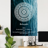 Poster Mandala Blanc Laissez la mer vous libérer (Bureau à domicile)