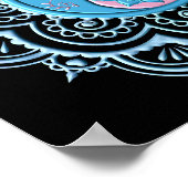 Poster Mandala bleu et rose (Coin)