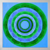 Poster Mandala bleu vert (Devant)