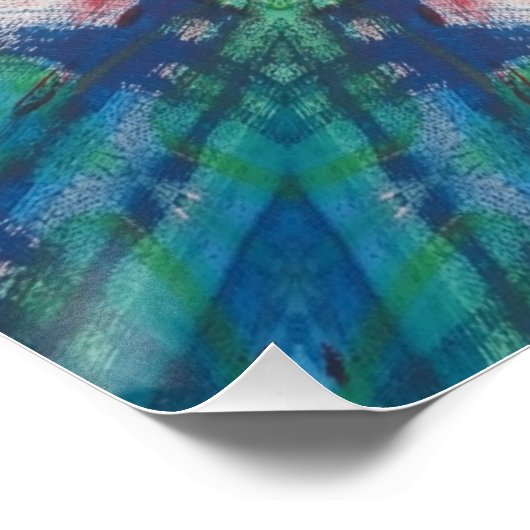 Poster Mandala bleu/vert (Coin)