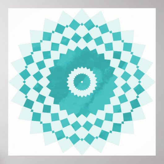 Poster Mandala Blue Turquoise Sky Motif (Devant)