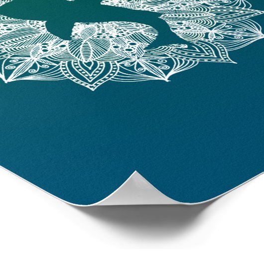 Poster Mandala Circle Turquoise Whale Shark (Coin)