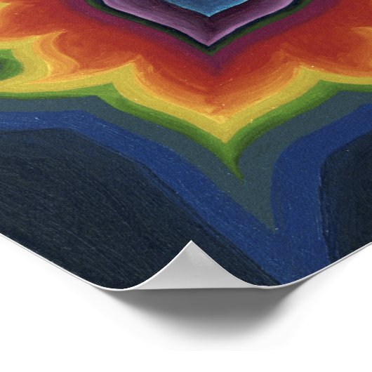 Poster Mandala Coeur flamboyant (Coin)