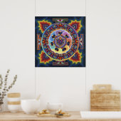 Poster Mandala Coeur flamboyant (Cuisine)