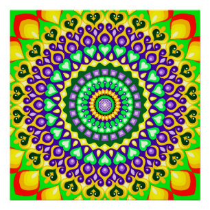 Poster Mandala coloré