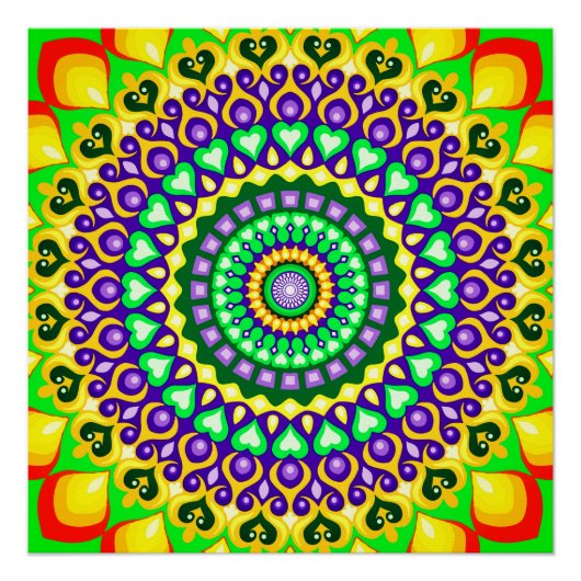 Poster Mandala coloré (Devant)