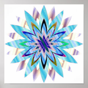 Poster Mandala Damask Lotus Flower Art élégant