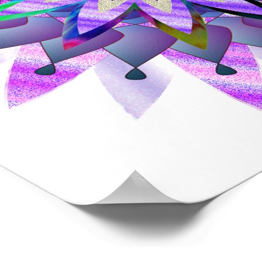 Poster Mandala Damask Lotus Flower Art élégant (Coin)