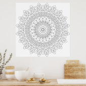 Poster Mandala de Bagues Superposées à Filigrane Floral I (Cuisine)