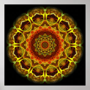 Poster Mandala de bouton d'or
