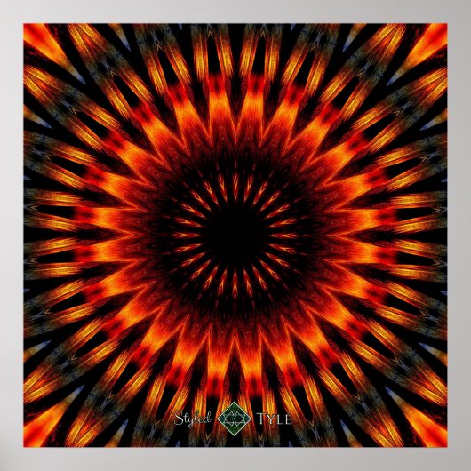Poster Mandala de coucher de soleil (Devant)