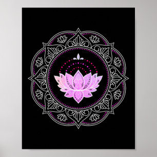 Poster Mandala de fleur de lotus Yoga Dessin de lotus Fle