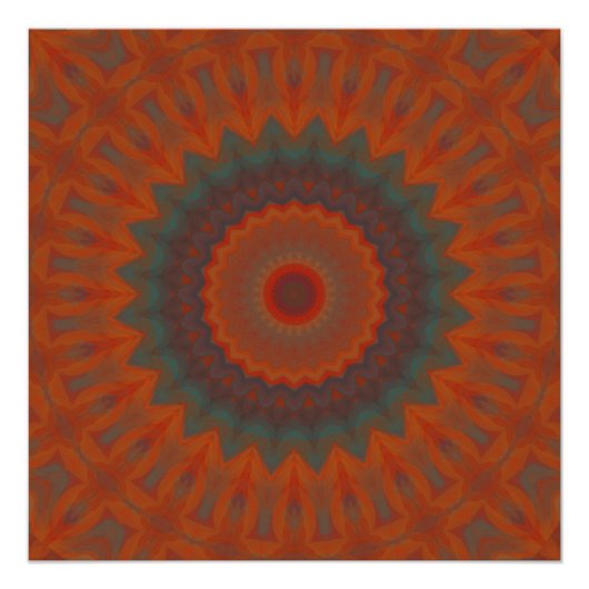 Poster Mandala de fleurs du sud-ouest (Devant)