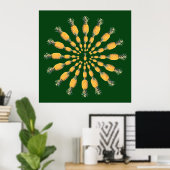 Poster mandala de fruits d'ananas (Bureau à domicile)