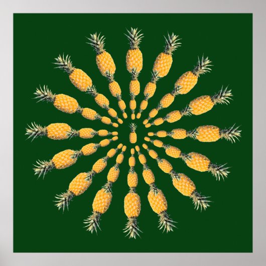 Poster mandala de fruits d'ananas (Devant)