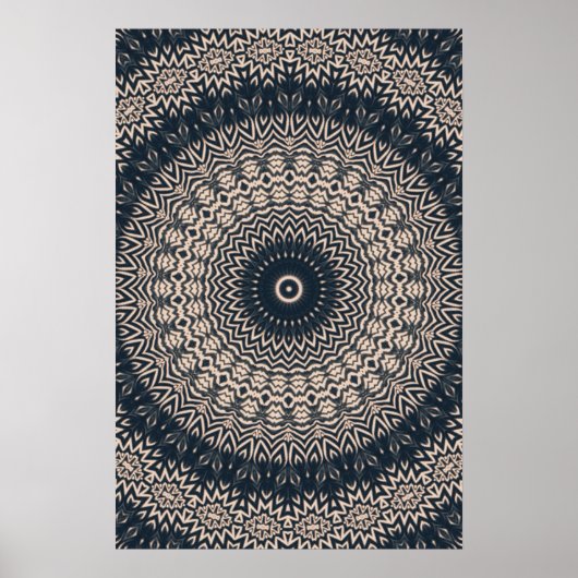Poster Mandala de la Chouette noire et blanche (Devant)