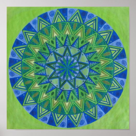 Poster Mandala de la Lune verte (Devant)