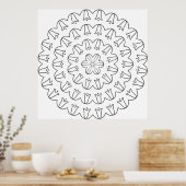 Poster Mandala de l'anneau de tulipe à godrons avec un do (Cuisine)