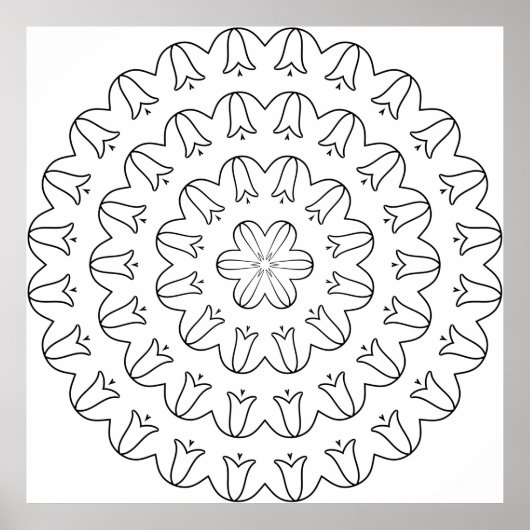 Poster Mandala de l'anneau de tulipe à godrons avec un do (Devant)