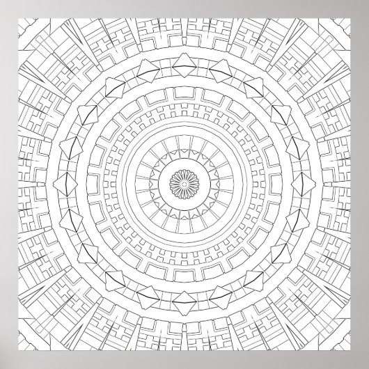 Poster Mandala de l'anneau mécanique Précision de l'art d (Devant)