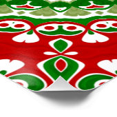 Poster Mandala de Noël en rouge, vert et or chaud (Coin)