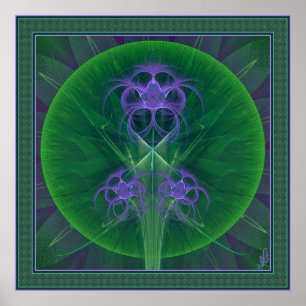 Poster Mandala de tulipes d'absinthe