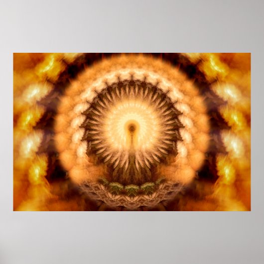 Poster Mandala d'émanation divine ambre doré (Devant)