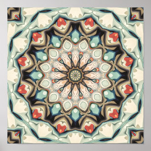 Poster Mandala des Tons de Terre