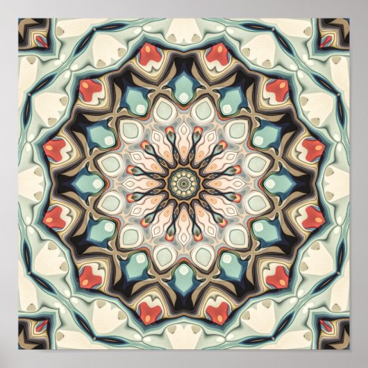 Poster Mandala des Tons de Terre (Devant)