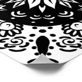 Poster Mandala Doodle Art noir blanc (Coin)