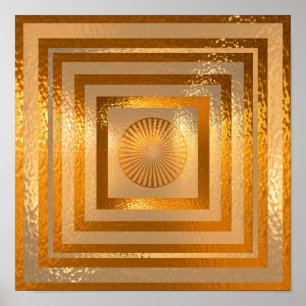 Poster Mandala d'or de Sun - amitiés sincères