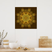 Poster Mandala d'or ethnique. (Cuisine)