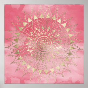 Poster Mandala d'or moderne